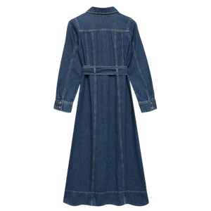 Mint Velvet Indigo Denim Belted Midi Shirt Dress